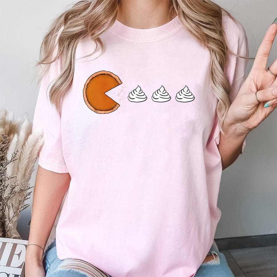 Pumpkin Pie T-Shirt | Funny Thanksgiving Whipped Cream Design | 100% Cotton Premium Tee | Cute Fall Outfit Gift for Her