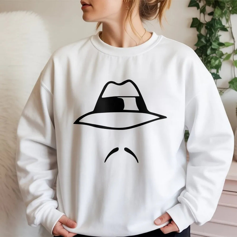Lowrider Fedora Sweatshirt | Cholo Style Graphic Print | Premium Cotton Blend | Unisex Streetwear Gift For Him And Her