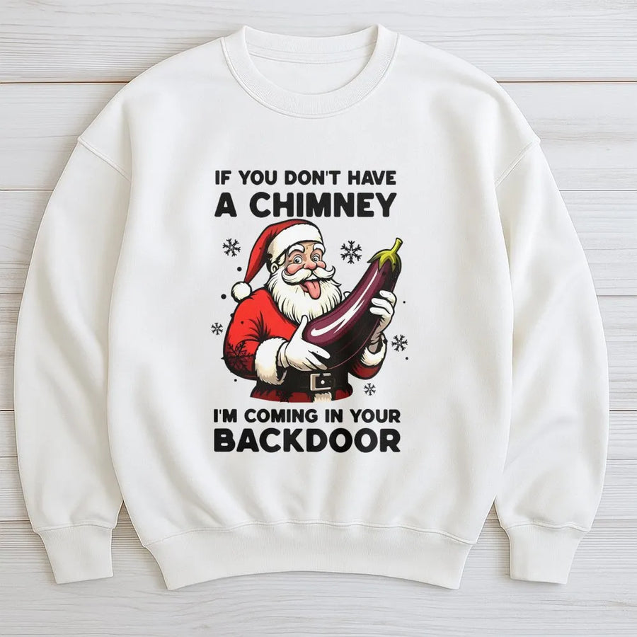 Funny Naughty Santa Sweatshirt | Inappropriate Adult Humor Eggplant Design | Premium Cotton Blend | Hilarious Christmas Gag Gift for Adults