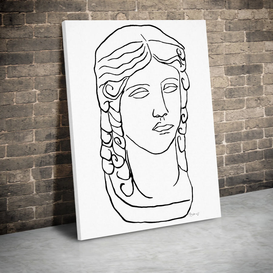 Greek Statue Canvas Print | Minimalist Line Art Drawing | Thick Gallery Wrap Canvas | Modern Home Decor Gift