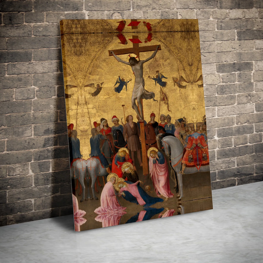 Crucifixion of Christ Canvas Wall Art | Vintage Religious Painting Print | Premium Gallery Wrapped Canvas | Christian Home Decor Gift