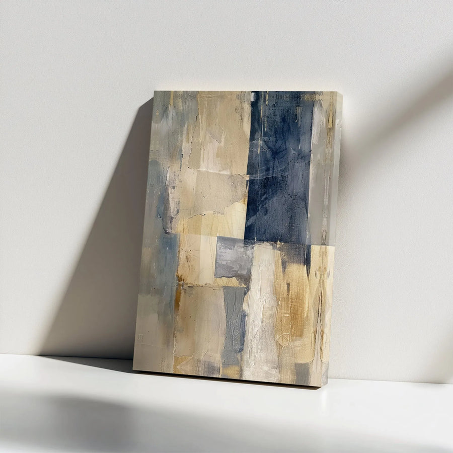 Abstract Canvas Wall Art | Textured Geometric Color Block Print | Premium Fade-Resistant Canvas | Modern Living Room Decor Gift