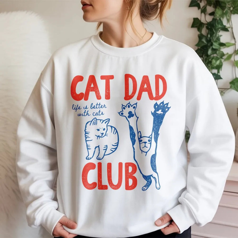 Cat Dad Sweatshirt | Funny Cat Lover Graphic Apparel | Premium Cotton Blend | Gift for Pet Parents and Cat Owners