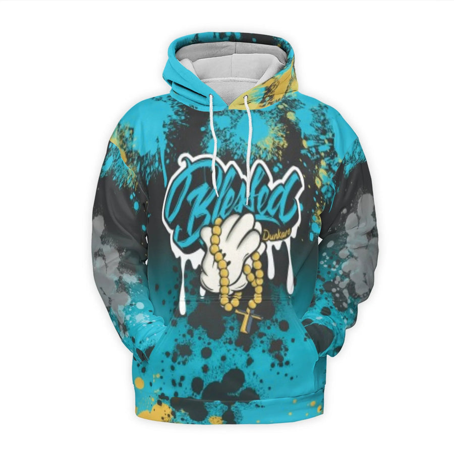 Blessed Graffiti Hoodie | Cartoon Hand Rosary Print | Premium Polyester Fleece | Urban Streetwear Gift for Men and Women