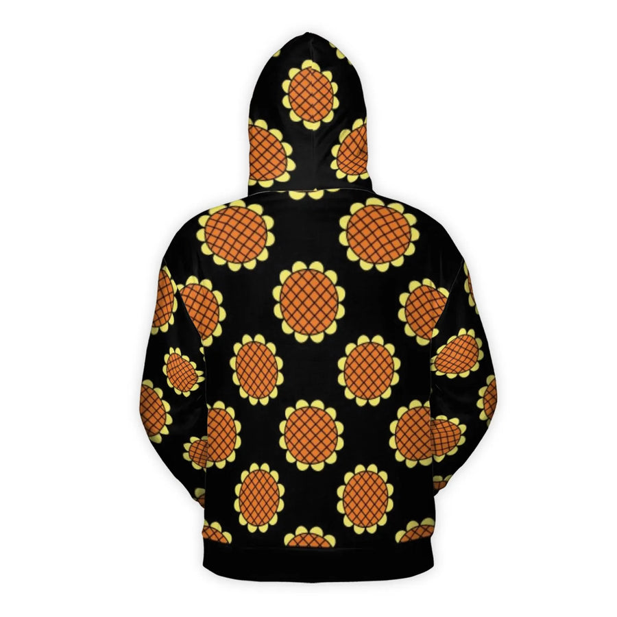 Sunflower Print 3D Hoodie | All-Over Floral Graphic Pullover | Brushed Fleece Polyester | Unisex Casual Gift for Nature Lovers