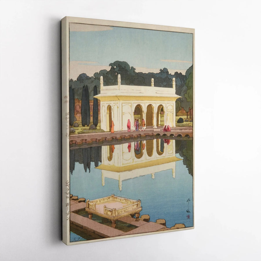Hiroshi Yoshida Shalimar Garden Vertical Canvas | Vintage Japanese Woodblock Print Reproduction | Premium Thick Gallery Wrap Canvas | Collector's Asian Home Decor Gift