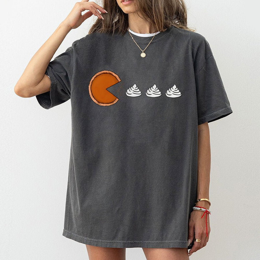 Pumpkin Pie T-Shirt | Funny Thanksgiving Whipped Cream Design | 100% Cotton Premium Tee | Cute Fall Outfit Gift for Her