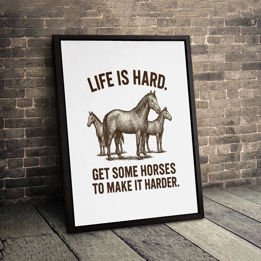 Horse Lover Wall Art | Funny Equestrian Quote Print | Premium Gallery Wrapped Canvas | Gift for Horse Owners