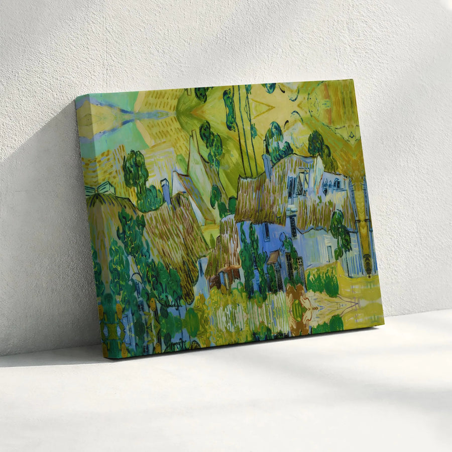 Van Gogh Inspired Canvas Wall Art | Post-Impressionist Village Painting | Gallery Wrapped 1.25" Thick Canvas | Collector Gift for Art Lover, Home Decor