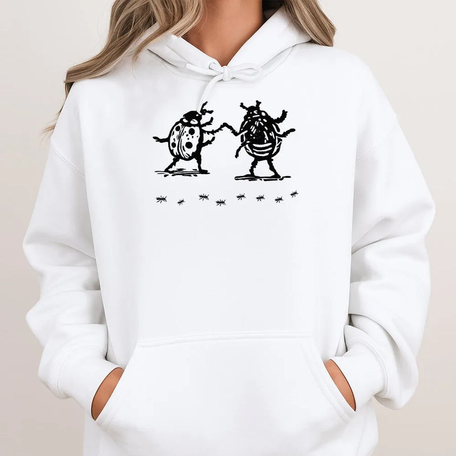 Dancing Ladybugs Hoodie | Retro Indie Concert Style Graphic Tee | Premium Cotton | Unisex Music Fan Gift