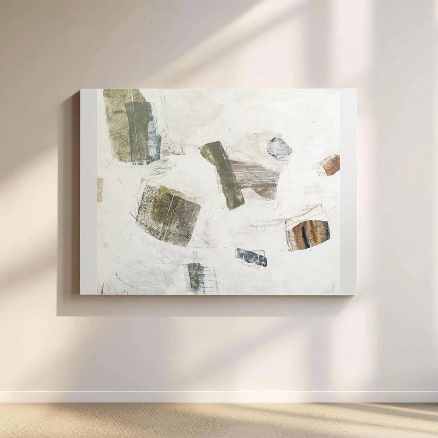 Abstract Earth Tone Canvas Wall Art | Modern Textured Brushstroke Painting | Premium Gallery Wrapped Print | Living Room & Office Decor Gift