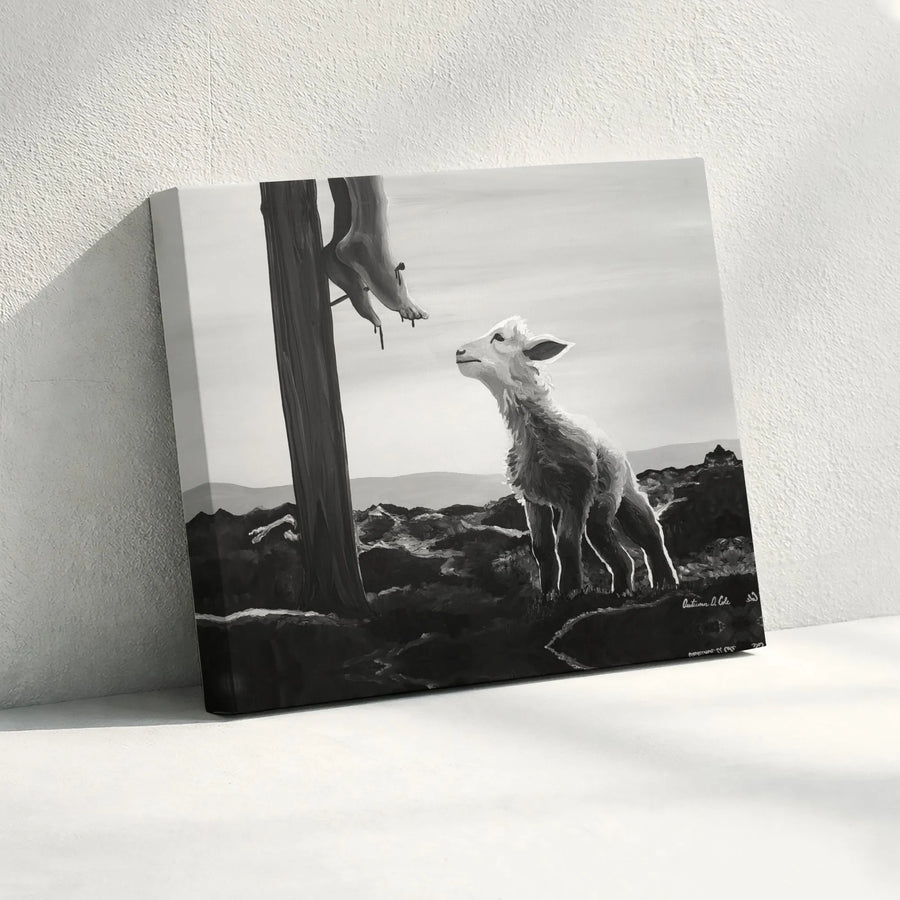 Jesus on the Cross Canvas Art | Lamb of God Religious Wall Decor | Premium 1.25-Inch Gallery Wrap Print | Faithful Home Decor Gift