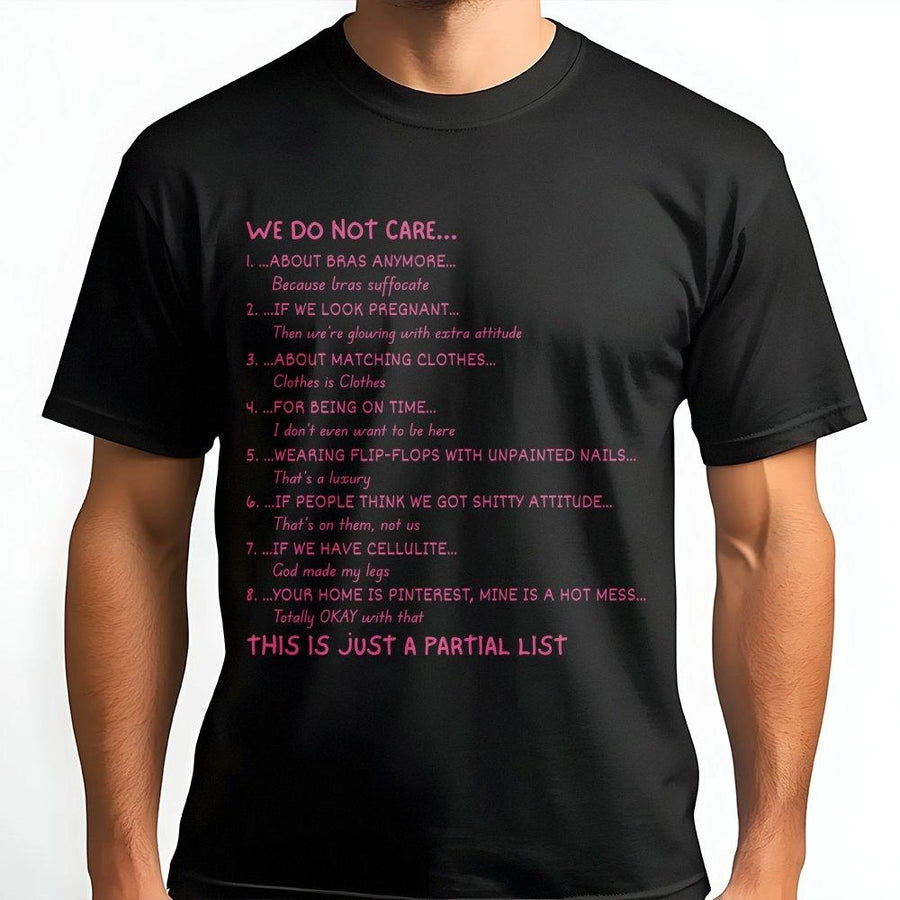 We Do Not Care Club T-Shirt | Funny Sarcastic Quote Graphic Tee | Premium Cotton Casual Wear | Relatable Gift for Women Moms and Best Friends
