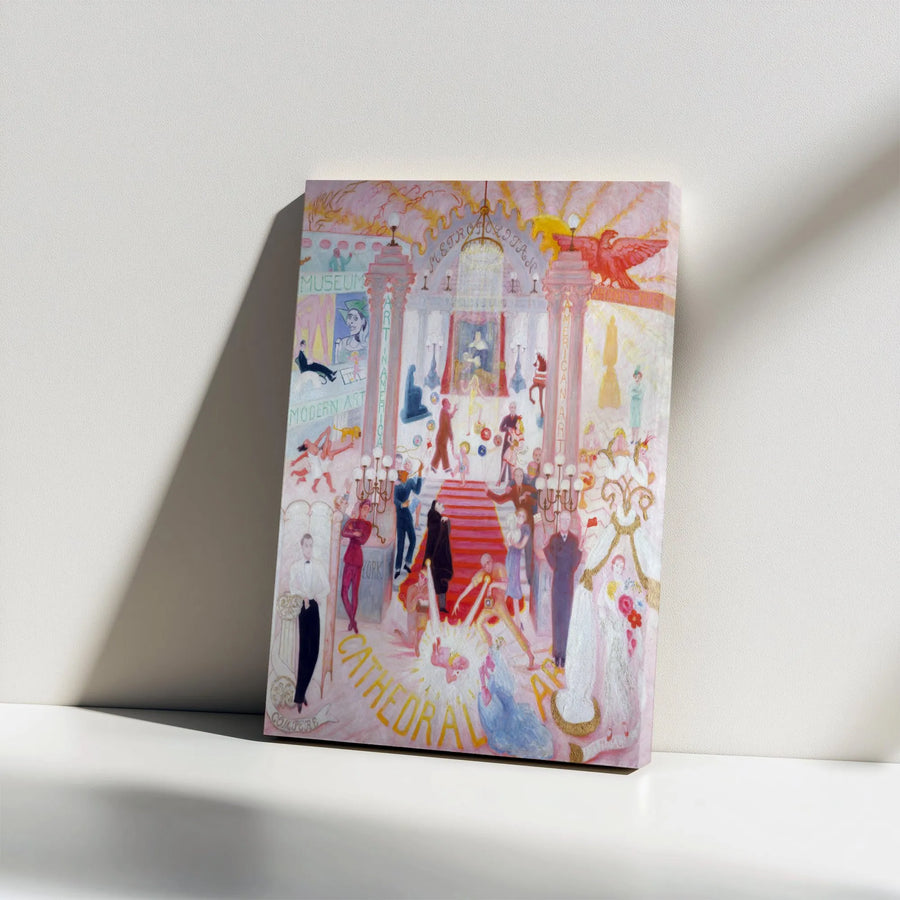 Florine Stettheimer Cathedrals of Art Vertical Canvas | Vintage 1942 New York Art Scene Print | Premium High-Resolution Wall Art | Collector's Gift