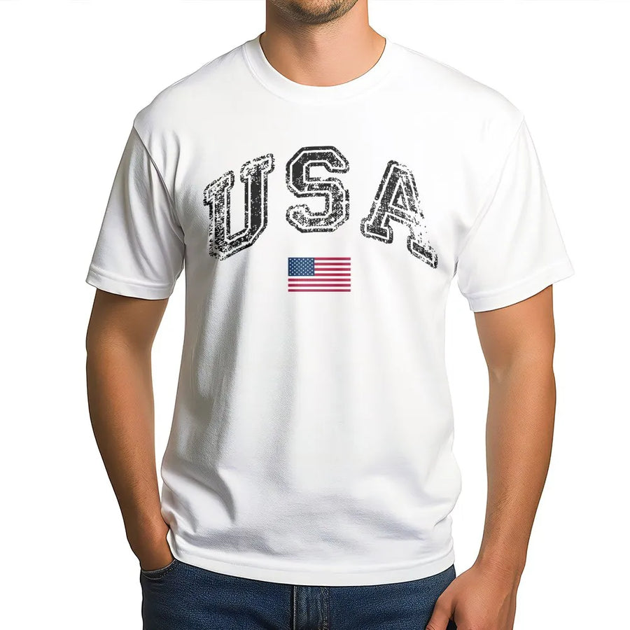 Vintage USA T-Shirt | Retro American Flag Graphic Pullover | Premium Cotton Blend | 4th of July Patriotic Gift for Men & Women