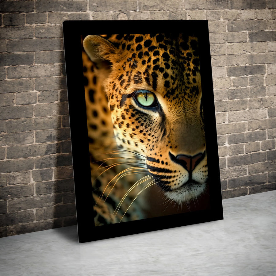 Leopard Wall Art Canvas | Macro Wildlife Photography Print | Premium 1.25" Gallery Wrap | Modern Home Decor for Living Room or Office