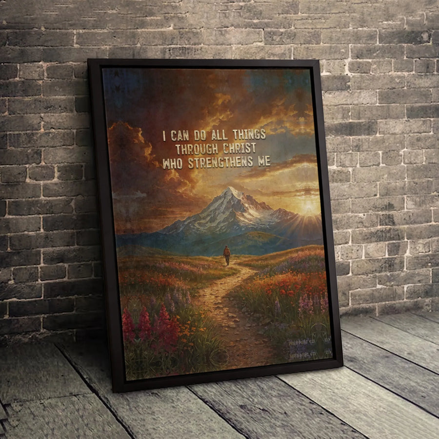 I Can Do All Things Through Christ Canvas | Philippians 4:13 Mountain Landscape Art | 1.25-Inch Gallery Wrap | Christian Home Decor & Religious Gift