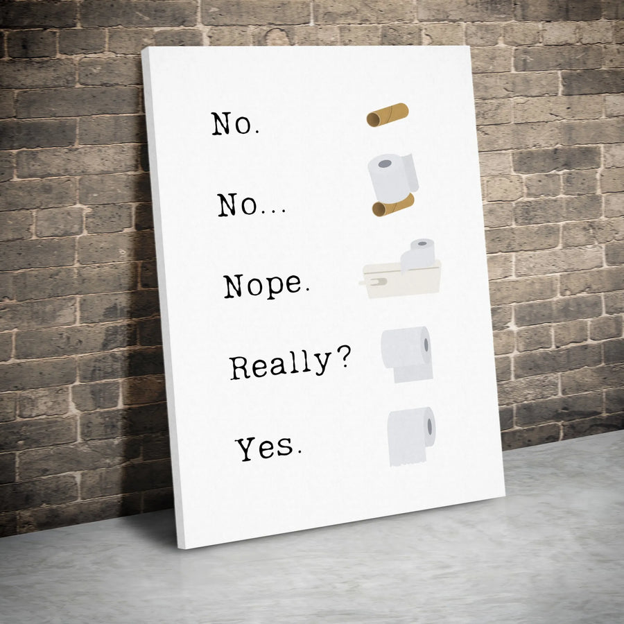 Funny Bathroom Rules Canvas Print | Toilet Paper Etiquette Guide | Premium Gallery Wrapped Wall Art | Humorous Housewarming Gift for Guest Restroom Decor