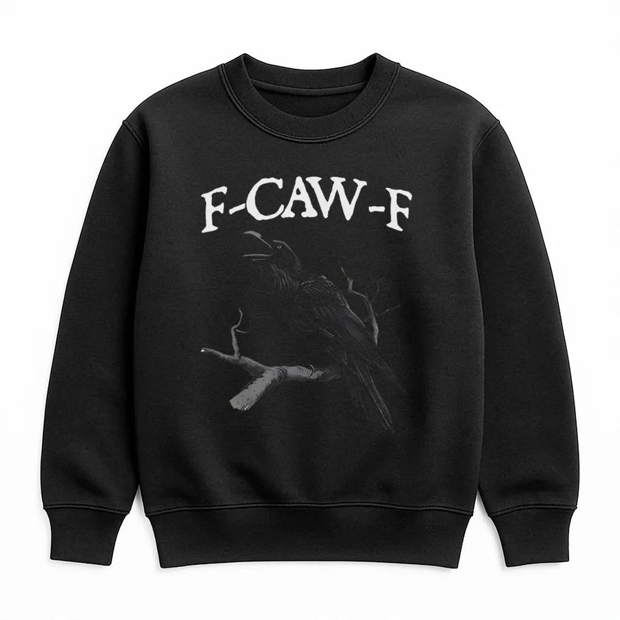 Raven Sweatshirt | Funny F-Caw-F Crow Graphic | Premium Soft Unisex Pullover | Gothic Bird Lover Gift for Fall and Winter