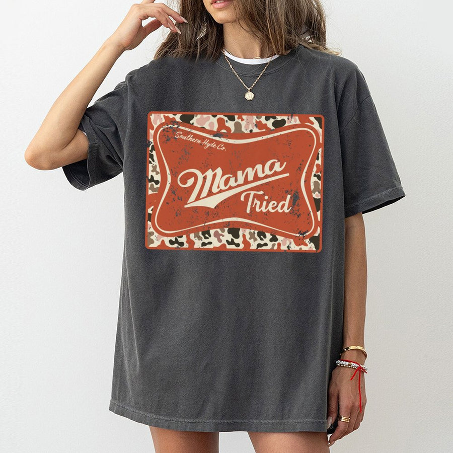 Mama Tried Graphic T-Shirt | Retro Country Western Design | Premium 100% Cotton | Gift for Mom and Southern Style Enthusiasts