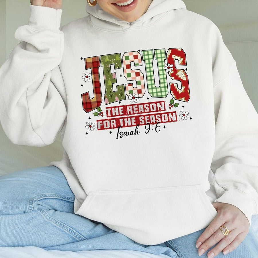 Jesus The Reason For The Season Hoodie | Christian Christmas Pullover | Premium Cotton Blend | Religious Gift For Women Men