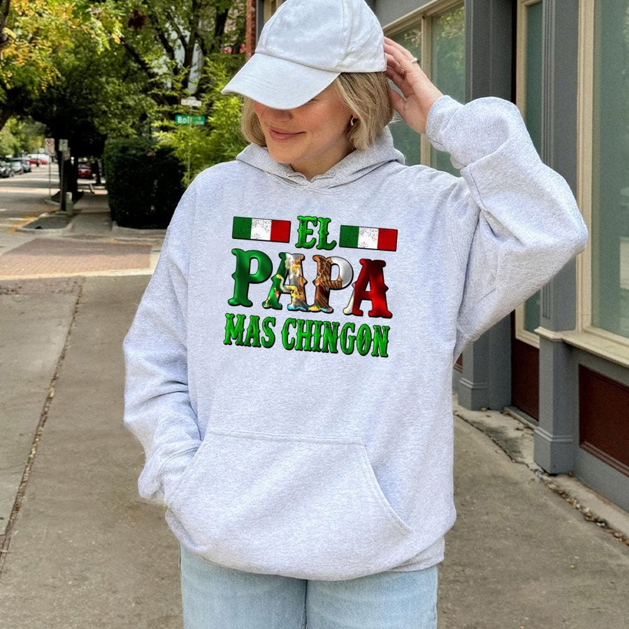 El Papa Mas Chingon Hoodie | Mexican Flag Eagle Design | Premium Cotton Blend | Best Gift for Latino Dad Father's Day 2026 Birthday