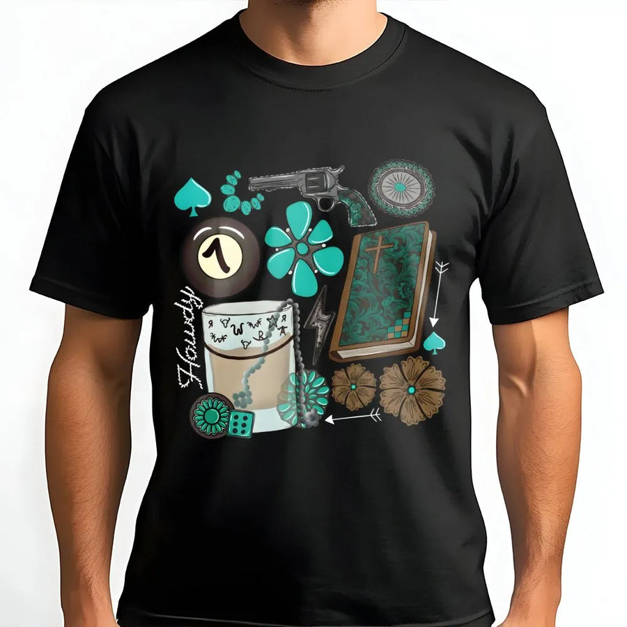 Western Cowgirl T-Shirt | Turquoise Boho Rodeo Graphic | Premium Cotton Unisex Tee | Country Music Festival Gift for Her