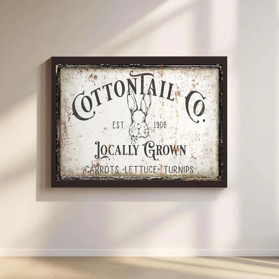 Cottontail Co Farmhouse Wall Art | Rustic Rabbit Kitchen Canvas Print | Gallery Wrapped Premium Decor | Gift For Farmhouse Kitchen Lovers