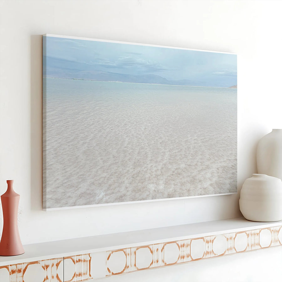 Dead Sea Canvas Wall Art | Minimalist Seascape Photography | Premium Gallery Wrapped Canvas | Modern Home Decor Gift