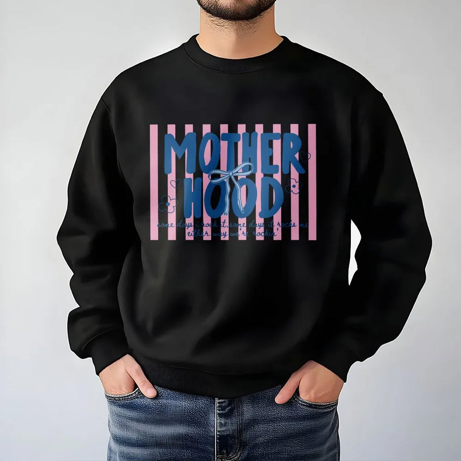 Retro Motherhood Sweatshirt | Trendy Cool Mom Club Graphic | Soft Cotton Blend Sweatshirt | Gift for New Mom