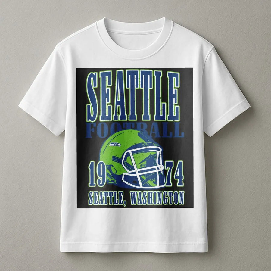Seattle Football 1974 Seattle, Washington Vintage Seahawks Football Helmet T-Shirt