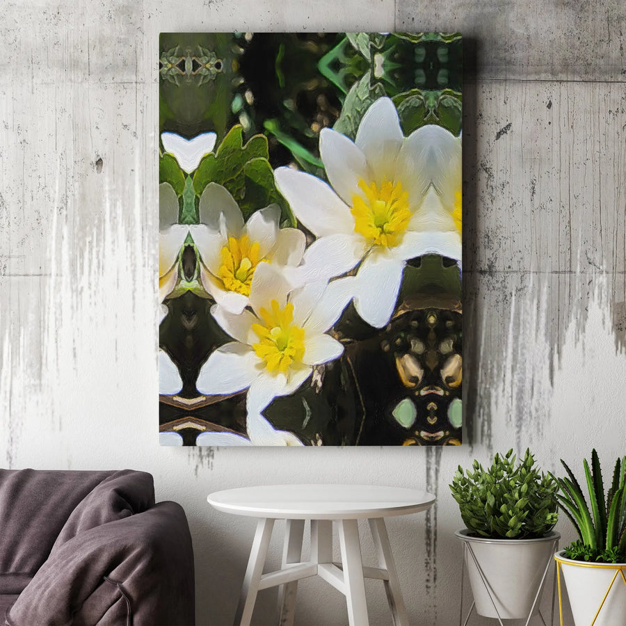 Daffodil Canvas Wall Art | Abstract Painterly Floral Print | Premium Gallery Wrapped Canvas | Modern Botanical Home Decor Gift