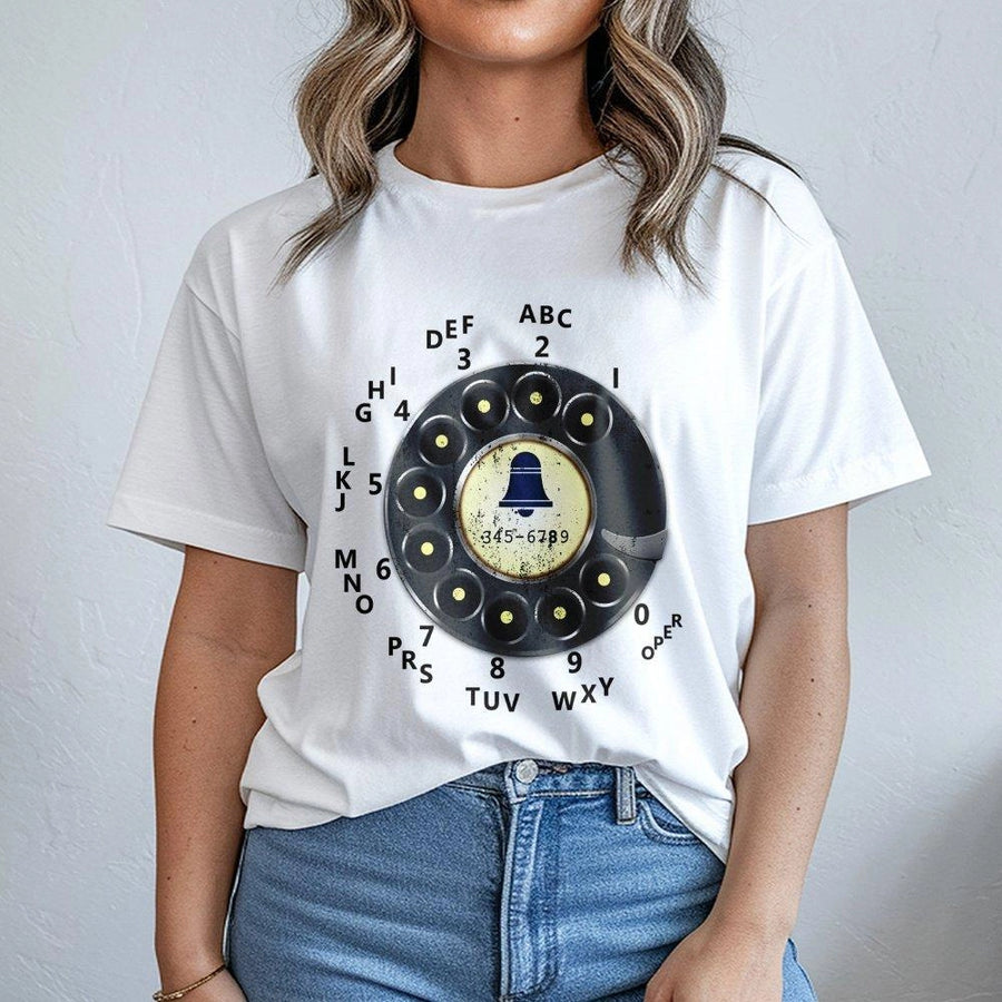 Vintage Rotary Phone T-Shirt | Retro Telephone Dial Graphic Tee | 100% Premium Cotton | Unique Nostalgia Gift for Tech Enthusiasts