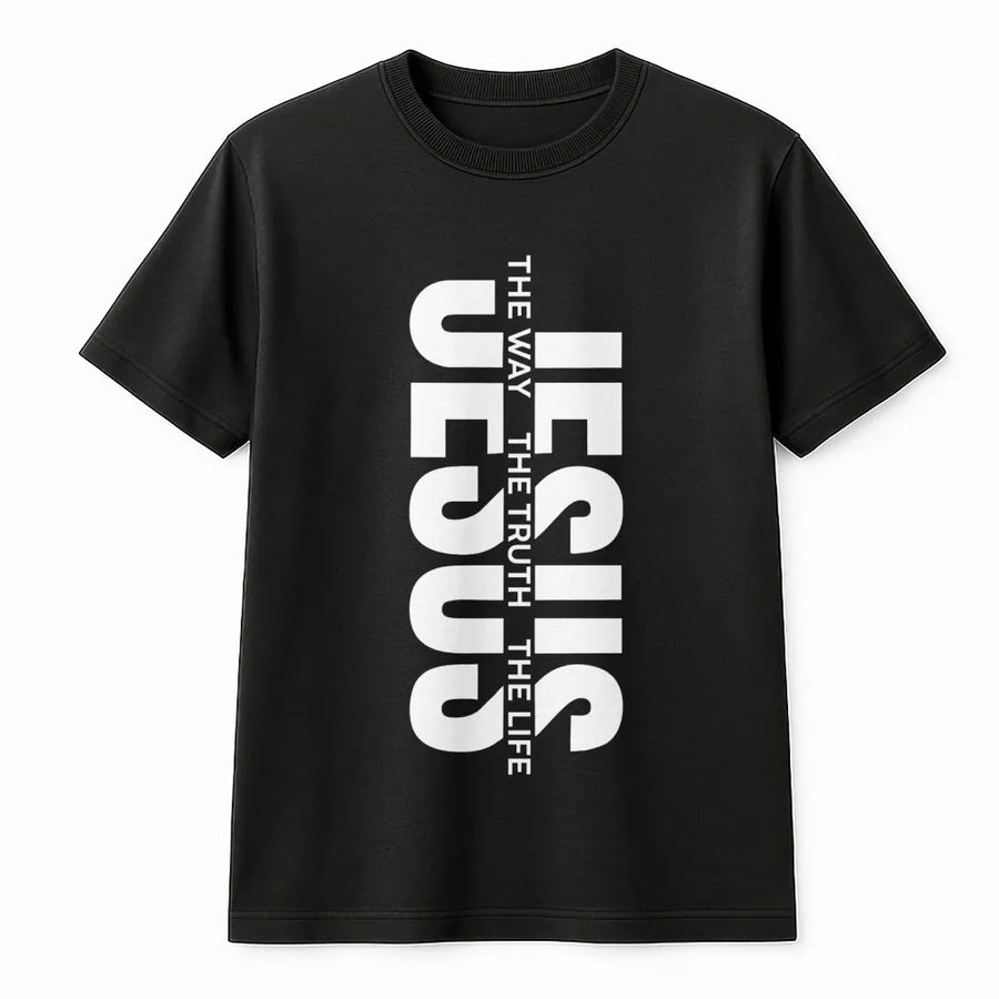 Jesus The Way The Truth The Life T-Shirt | Minimalist Faith Scripture Quote | Premium Cotton Religious Apparel | Christian Gift For Men Women