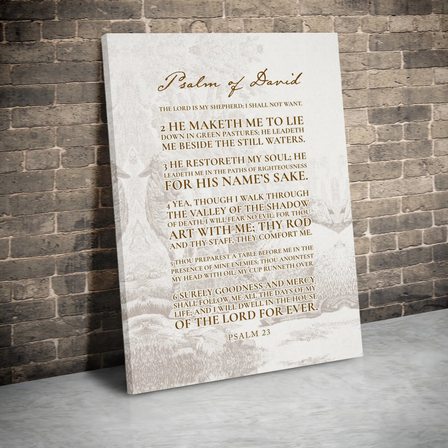 Psalm 23 Wall Art | The Lord Is My Shepherd Bible Verse Canvas | Premium Gallery-Wrapped Religious Decor | Christian Gift For Home Or Office