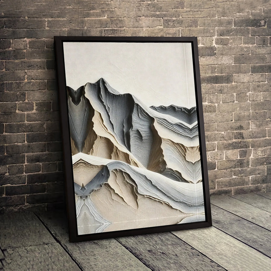 Abstract Mountain Wall Art | Modern Textured Landscape Print | 1.25 Inch Gallery Canvas | Premium Home & Office Decor Gift