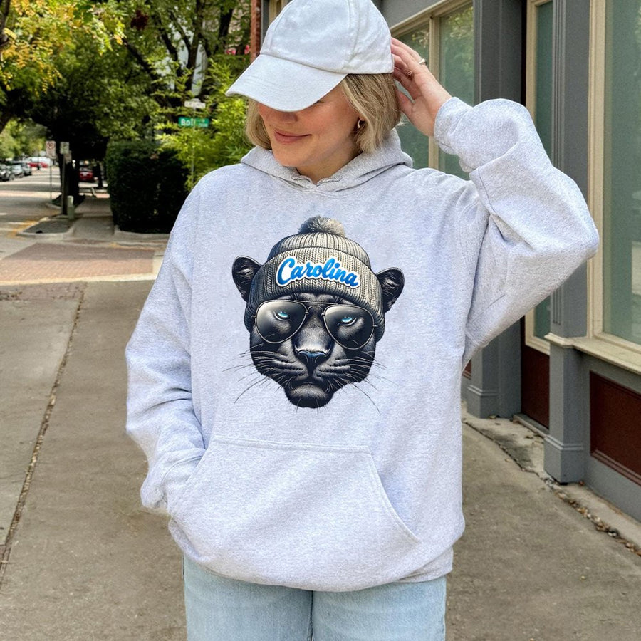 Carolina Black Panther With Beanie And Sunglasses Hoodie
