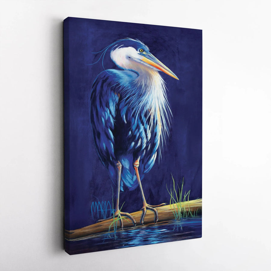 Great Blue Heron Wall Art | Coastal Bird Canvas Print | 1.25-Inch Gallery Wrap | Nature-Inspired Home Decor Gift