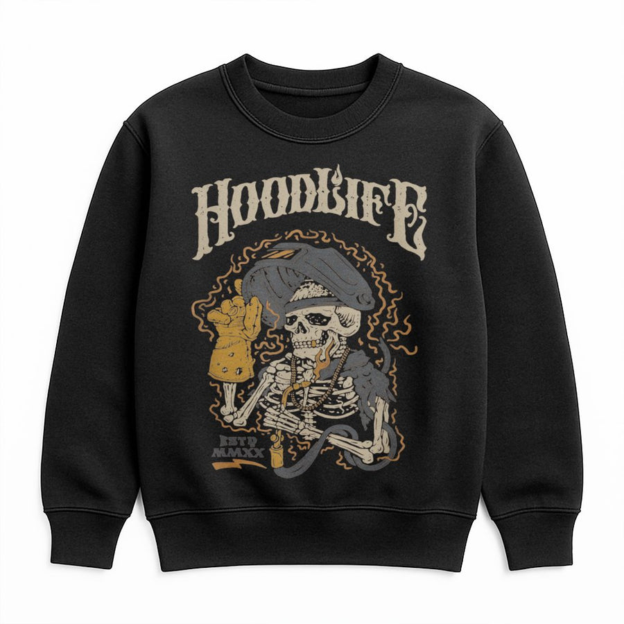 Welder Skeleton Sweatshirt | Hoodlife Graphic Print | Premium Cotton Blend | Gift For Welder Mechanic Trade Worker