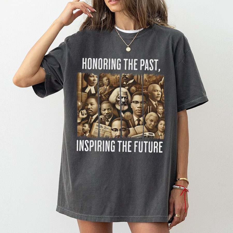 Black History Month T-Shirt | Honoring The Past Inspiring The Future Graphic | 100% Cotton Premium Tee | African American Pride Apparel Gift