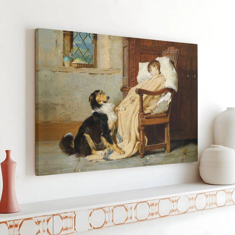 A Special Pleader Canvas Art | Charles Burton Barber Classic Oil Painting | Gallery-Wrapped Sturdy Wood Frame | Traditional Dog Lover Home Decor Gift