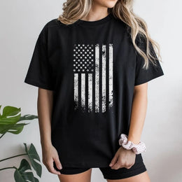 American Flag Graphic T-Shirt | Distressed Patriotic Stars and Stripes | Premium Soft Cotton | Unisex Vintage Gift for Men and Women