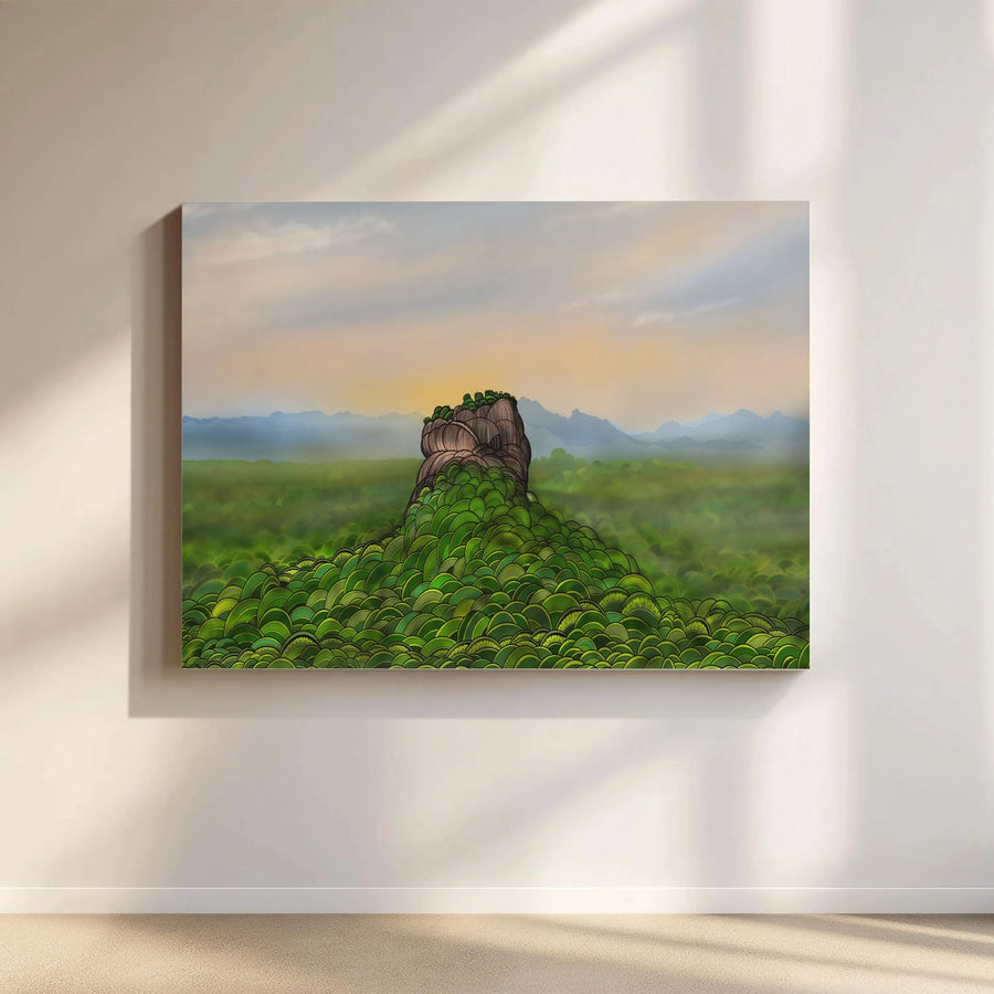 Sigiriya Lion Rock Canvas Print | Sri Lanka Jungle Landscape Wall Art | Premium Gallery Wrapped Decor | Modern Travel Home Gift