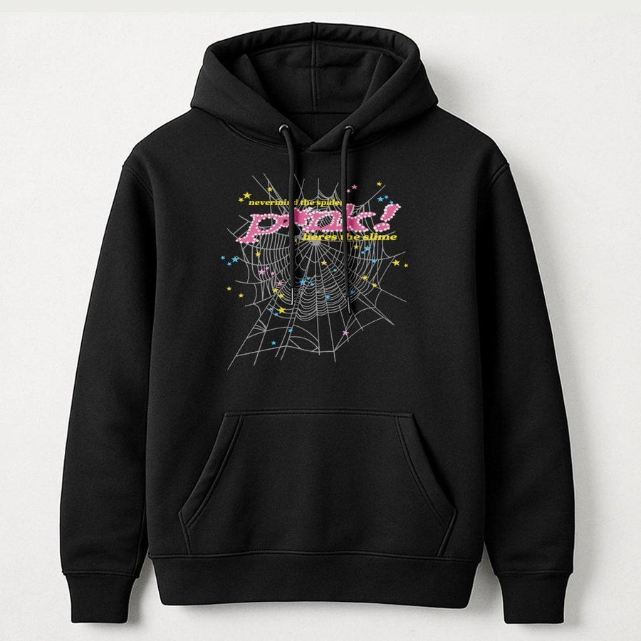Pink Spider Web Hoodie | Y2K Aesthetic Grunge Graphic | Premium Cotton Blend | Oversized Harajuku Streetwear Gift for Her