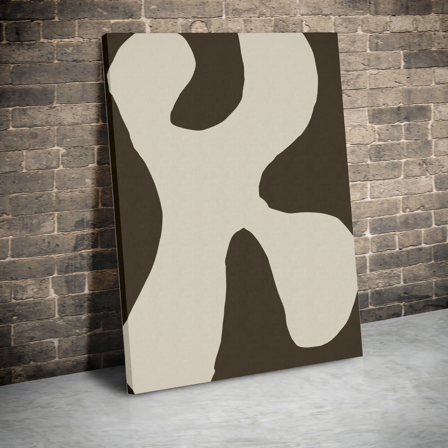 Abstract Organic Shape Canvas | Modern Beige and Brown Wall Art | Gallery Quality Premium Print | Minimalist Decor for Living Room Office