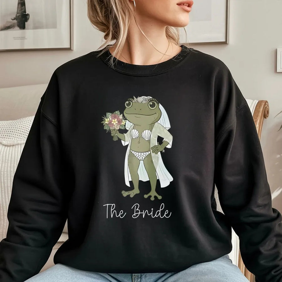 Frog Bachelorette Party Sweatshirt | Funny Coastal Bride Graphic | Unisex Crewneck Pullover | Matching Bridesmaid & Bride to Be Gift