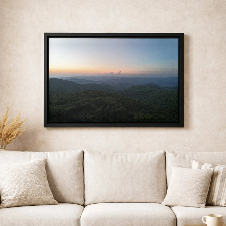 Mountain Landscape Canvas Print | Rolling Forest Sunset Scenery | Gallery-Quality 1.25" Wall Art | Nature Decor Gift for Nature Lovers
