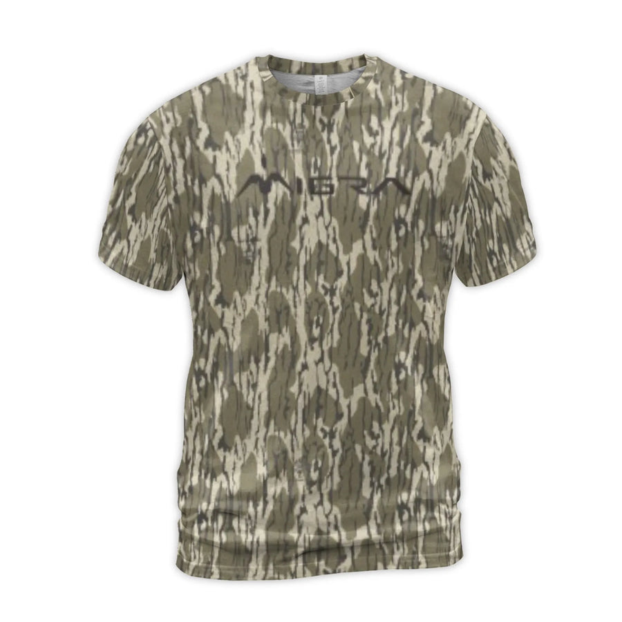 Hunting Camouflage 3D T-Shirt | Realistic Tree Bark Print | Premium Stretch Polyester | Gift for Outdoorsmen and Hunters