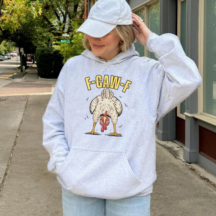 Funny Chicken Hoodie | F-Caw-F Farm Humor Graphic | Premium Cotton Blend | Gift for Farmers and Poultry Lovers