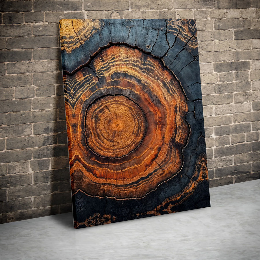 Tree Ring Canvas Art | Rustic Wood Cross Section Print | Premium Gallery Wrapped Canvas | Modern Farmhouse Wall Decor Gift